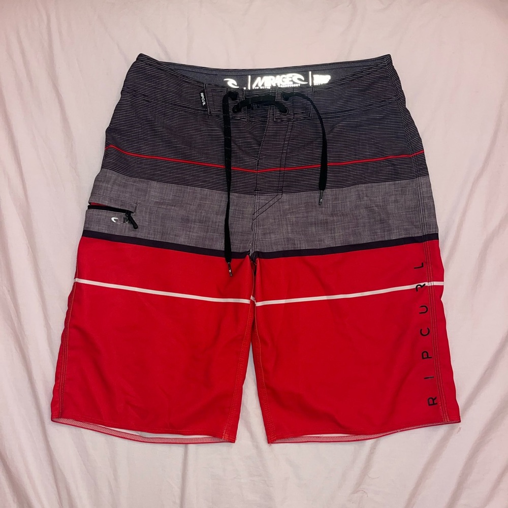 Rip Curl Men's Black and Red Board Shorts